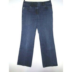 Ann Taylor LOFT Womens Jeans Sz 8 Bootcut ?enzyme wash Stretch blue 32x31 EUC